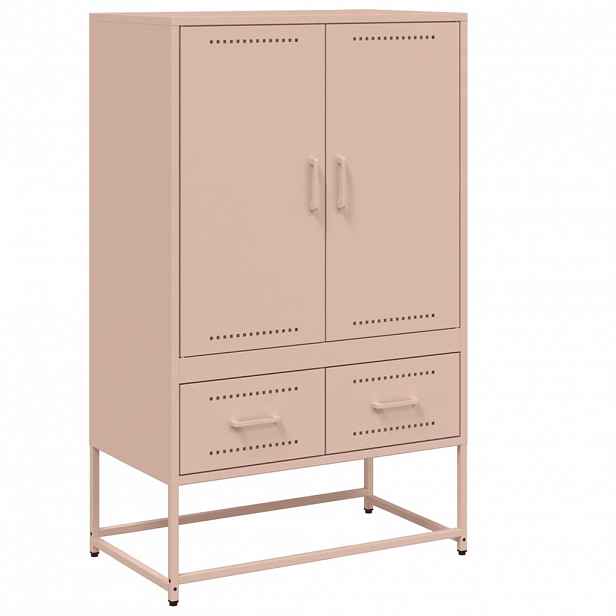 vidaXL Skříň růžová 68 x 39 x 111,5 cm ocel