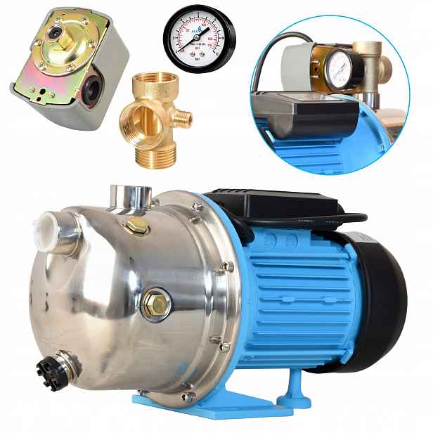 Výkonná Sací Pumpa Na Vodu 1100 W 60 L/min S Příslušenstvím Pro Hydrofor, Voda