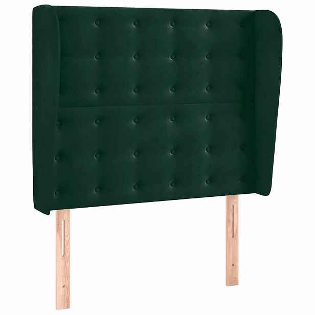 vidaXL Čelo postele typu ušák tmavě zelené 83 x 23 x 118/128 cm samet