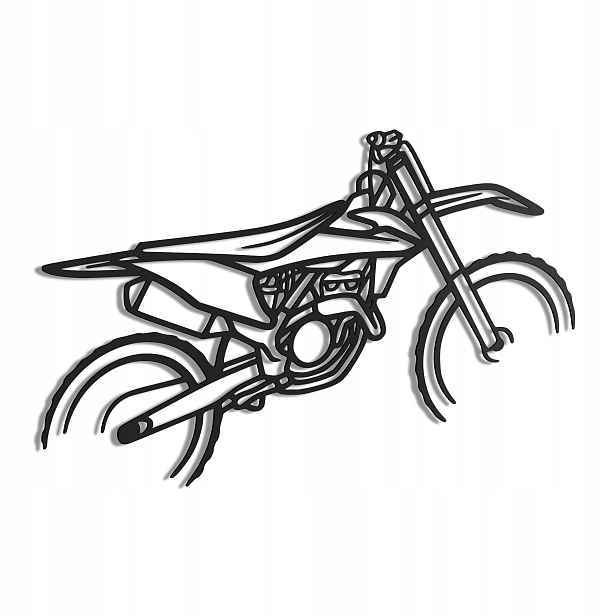 Dřevěný obraz Motocykl Crossový ve stylu Line Nástěnná Dekorace Dárek XL
