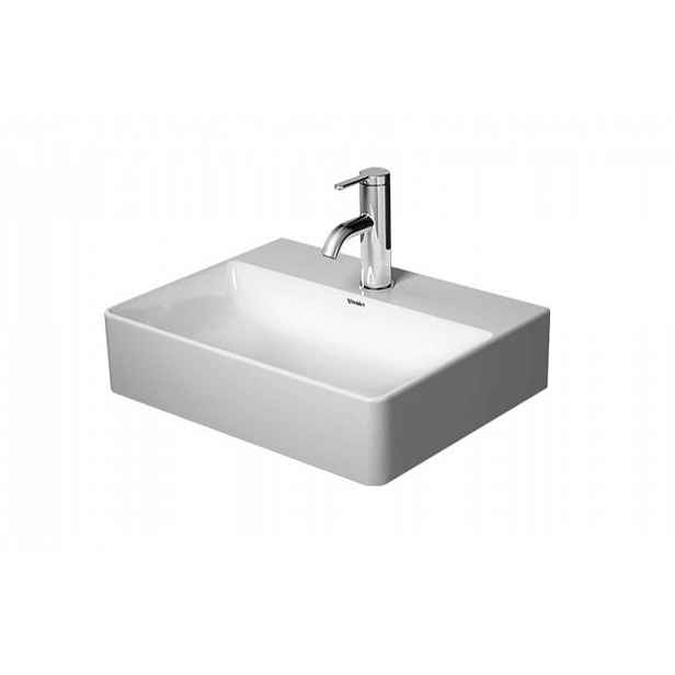 Duravit DuraSquare - Umývátko 45x35 cm, bez přepadu, s otvorem pro baterii, DuraCeram, bílá 0732450071