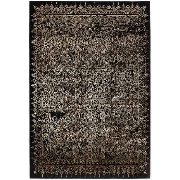 Kusový koberec HERBIA černá /béžová Rozměr: 80x150 cm