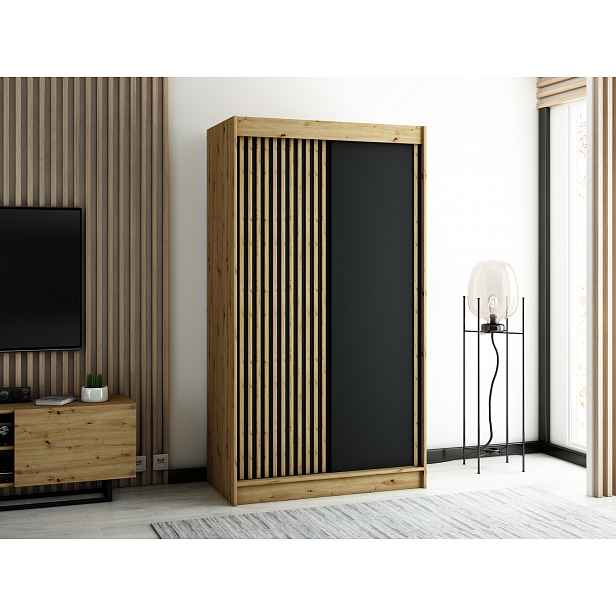 Šatní skříň Abi Lamelo Barva korpusu: Dub artisan, Rozměry: 120 cm