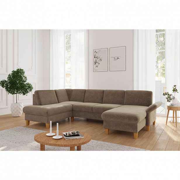 Sit & More SEDACÍ SOUPRAVA, textil, světle hnědá