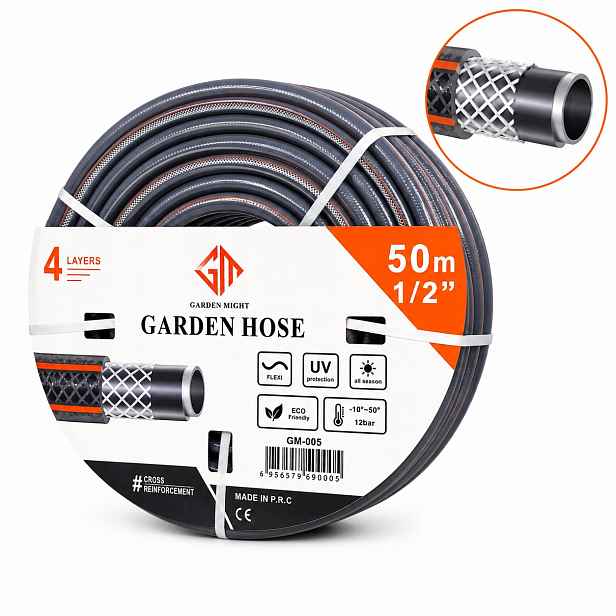 Hadice 50 M 1/2 Palce 4-VRSTVÁ Vyztužená Uv Flexi