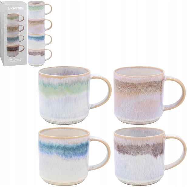Sada keramických hrnků 4 ks Reactive Glaze 400 ml – stylové hrnky
