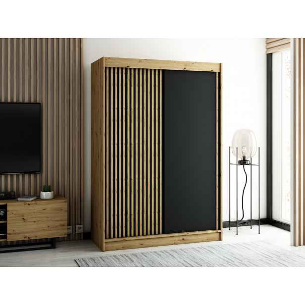 Šatní skříň Abi Lamelo Barva korpusu: Dub artisan, Rozměry: 150 cm
