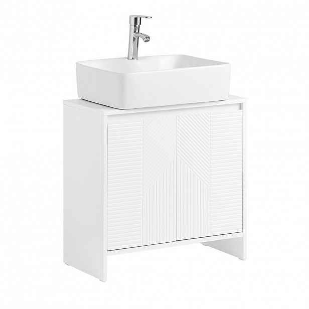 SoBuy SPODNÍ SKŘÍŇKA POD UMYVADLO se 2 dveřmi Bílá 60x30x61cm Moderní