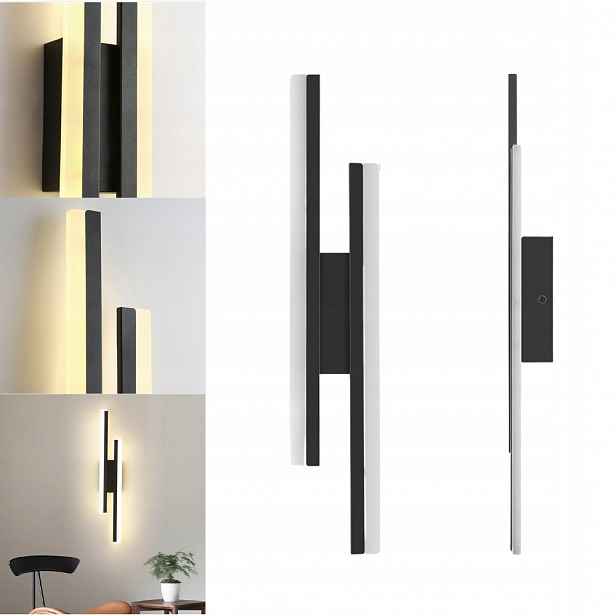 Moderní Nástěnná Lampa Led Loft 20W 3000K Do Obývacího Pokoje Černá 65 cm
