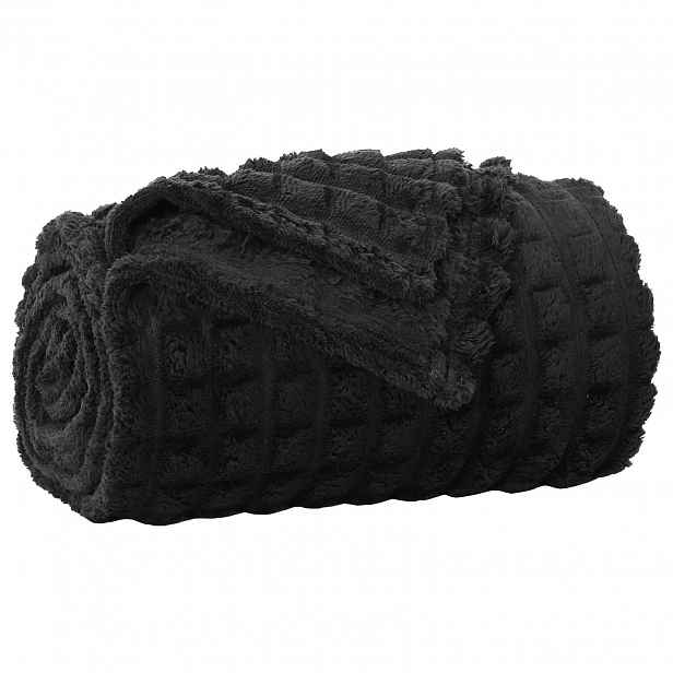 vidaXL Plažová deka Černá 150 x 130 cm 0.5 kg Fleece
