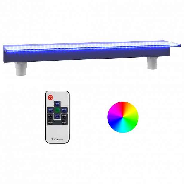 vidaXL Přelivový vodopád s RGB LED osvětlením akryl 90 cm
