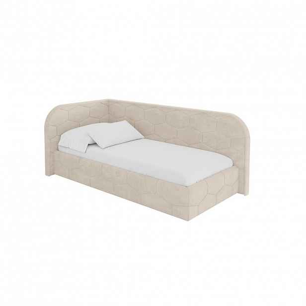 ALTDECOR JEDNOLŮŽKOVÁ POSTEL pro mládež s úložným prostorem, vpravo - JAXY 90x200 béžová