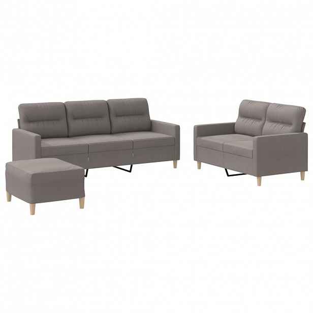 vidaXL 3dílná sedací souprava s poduškami taupe textil