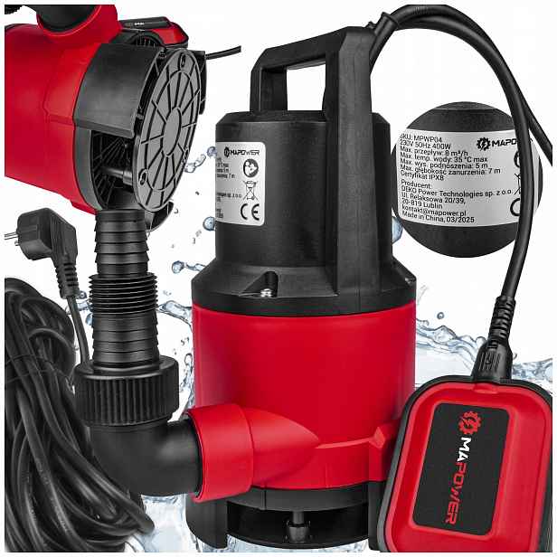 Čerpadlo Na Čistou Vodu A Špinavý Bazén, Ponorný Plovák 400 W, Výkonná Mapower