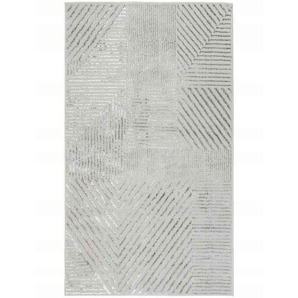 Koberec Koberec Běhoun Glamour 67x120 cm Geometrický Šedý Moderní Měkký