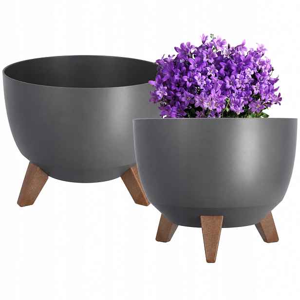 Květináč Květináč 40 cm Obal Na Nohy Květináč Antracit Vložka
