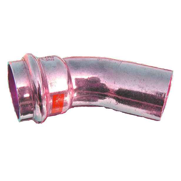 Press měděný oblouk lisovací 18/45 MF - lisovací koleno 18 mm/45° MF pro vodu; topení a plyn