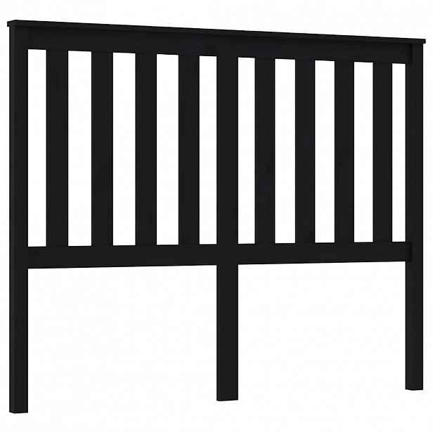 vidaXL Čelo postele černé 126 x 6 x 101 cm masivní borovice