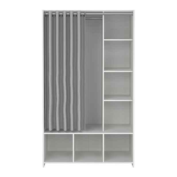 Bílo-šedá šatní skříň 105x180 cm Kit – Tvilum