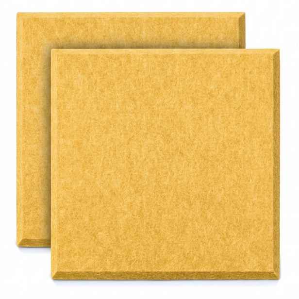 Dekorativní filcový nástěnný panel CROSS žlutá 40x40 cm čtverec - sada 2 ks