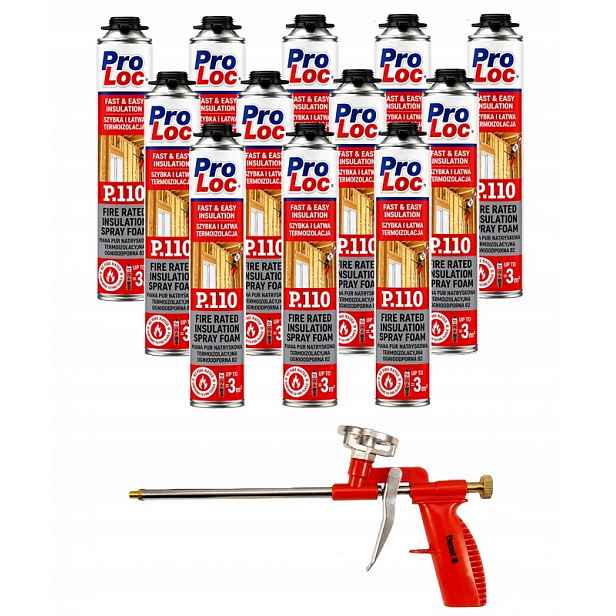 Pěnová pěna Pur Stříkací tepelná izolace 12 ks 850 ml 930 g do 36 m2