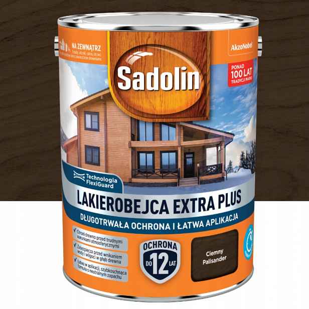 Sadolin Extra Plus Ochranný Lak Na Dřevo 4,5 L Tmavý Palisandr