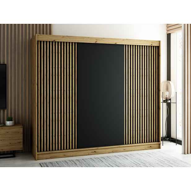 Šatní skříň Abi Lamelo Barva korpusu: Dub artisan, Rozměry: 250 cm