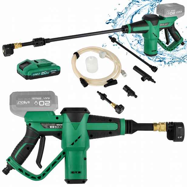 Set Akumulátorová Tlaková Myčka 24 bar 20 V Akumulátor Baterie 2 Ah