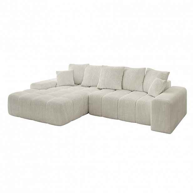 ALTDECOR ROHOVÁ SEDACÍ SOUPRAVA s otomanem vlevo ENSI-L – 267 × 164 × 69 cm, krémová