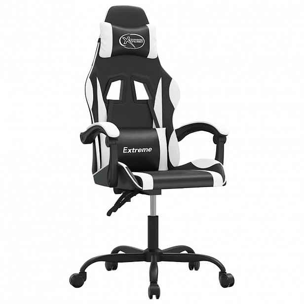 vidaXL Herní židle černá a bílá umělá kůže