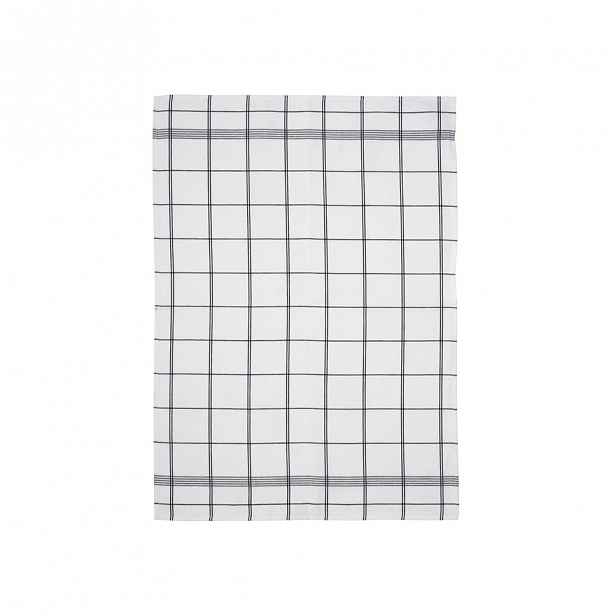 Bílo-šedá kuchyňská utěrka z bavlny Södahl Geometric, 50 x 70 cm