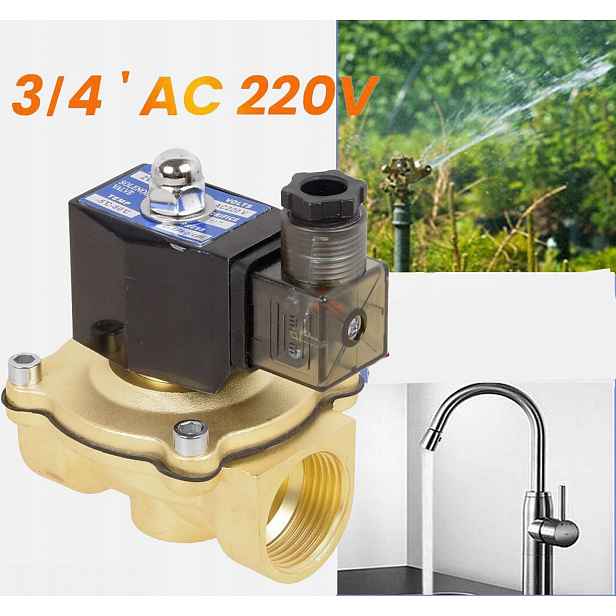 G3/4" Mosazný Elektromagnetický Ventil 220V Nc 0-10MPA