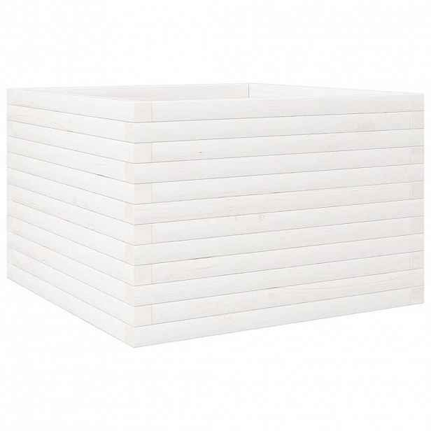 vidaXL Zahradní truhlík bílý 70 x 70 x 46 cm masivní borovice