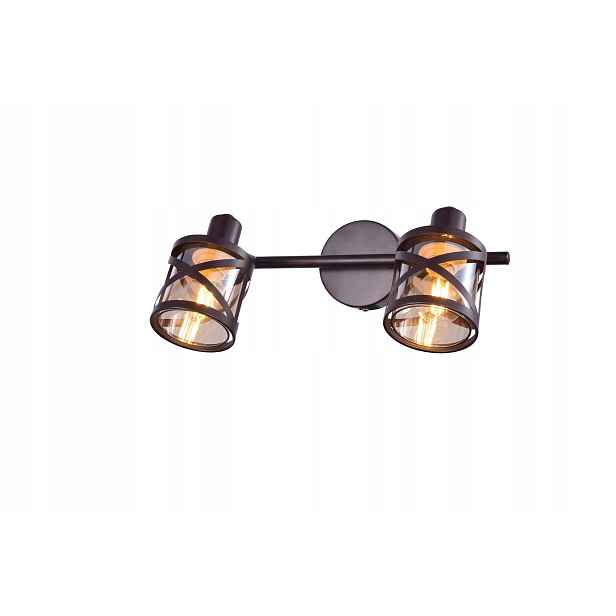 Industriální nástěnná a stropní lampa E14 Hnědá Oberon 2x40W Rabalux