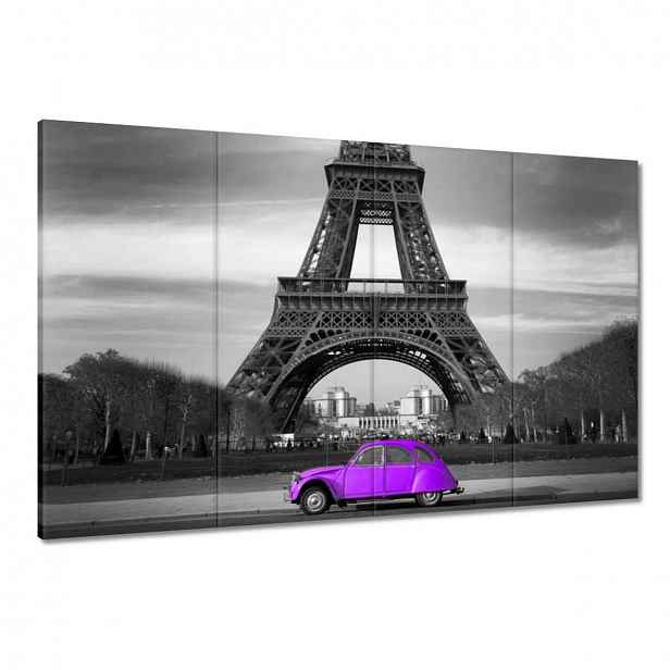 Obrazy 120x80 Fialová Citroen Věž