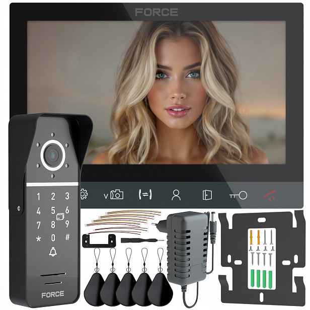 Videotelefon Force Ingo 7" Černý Full Hd Čtečka Klíčenek Brána