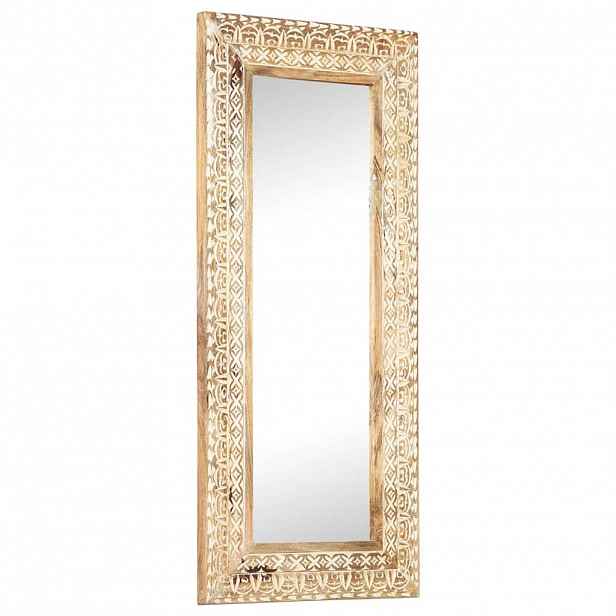 vidaXL Ručně vyřezávané zrcadlo 110 x 50 x 2,6 cm masivní mangovník