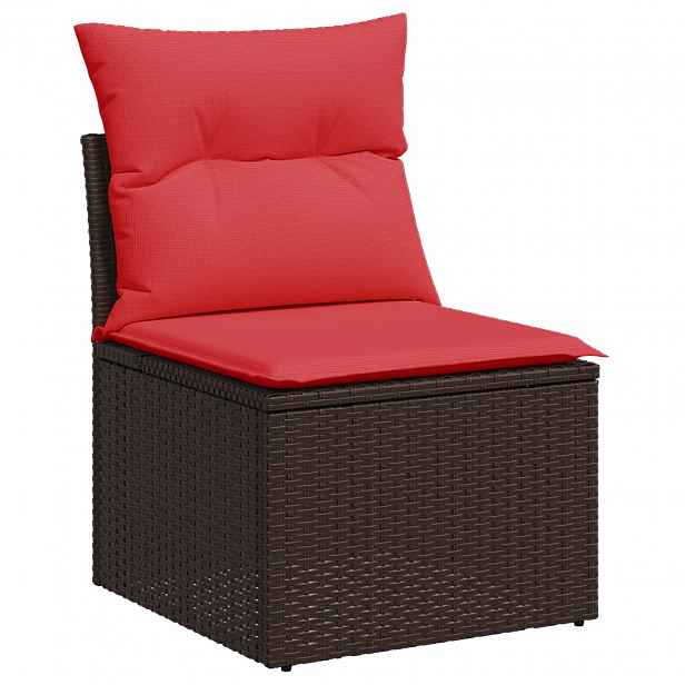 vidaXL Zahradní sofa s polštářem Hnědá 55 x 62 x 69 cm Poly ratan