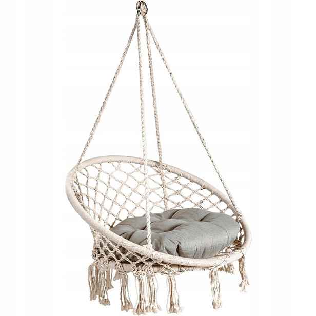 Závěsné křeslo Garden Pleasure Barbuda, s polštářem, 80 x 125 x 60 cm, bílé