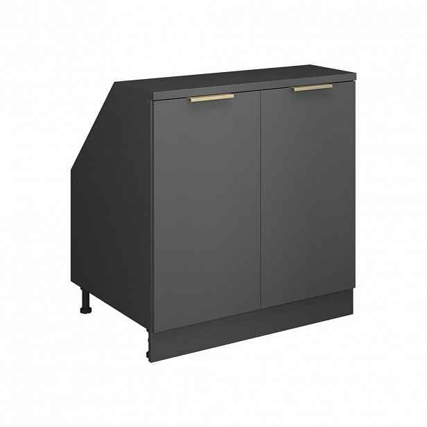 Vicco ŠIKMÁ SKŘÍŇ Rion Antracitově zlatý 80 x 81.6 cm se 2 dveřmi, korpus skříně hloubka 60 cm