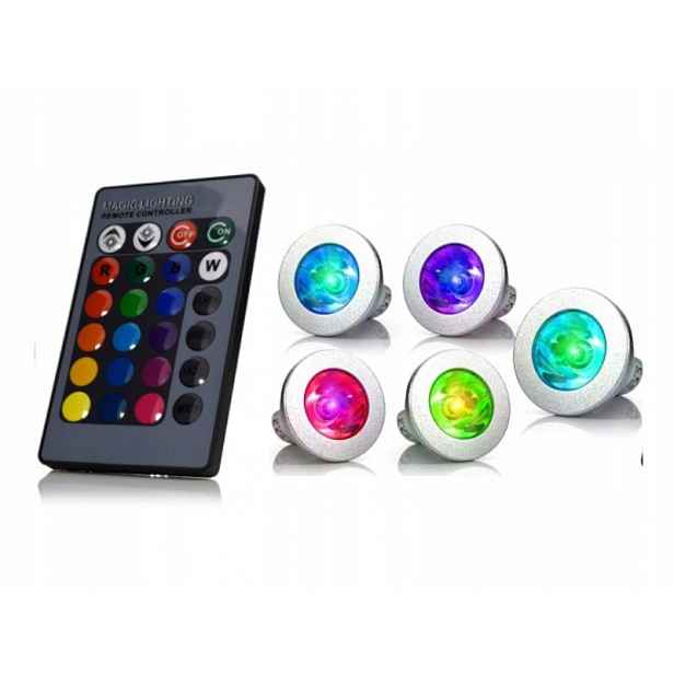 5x Barevná Led Žárovka GU10 Rgb 3W 270lm Ovládání Dálkovým Ovladačem Barvy Bílá