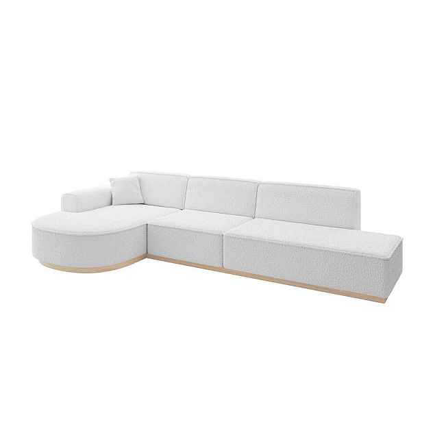 ALTDECOR ROHOVÁ SEDAČKA s otomanem, levá ARRIO-L2 328x171x83 Bílá Buklé