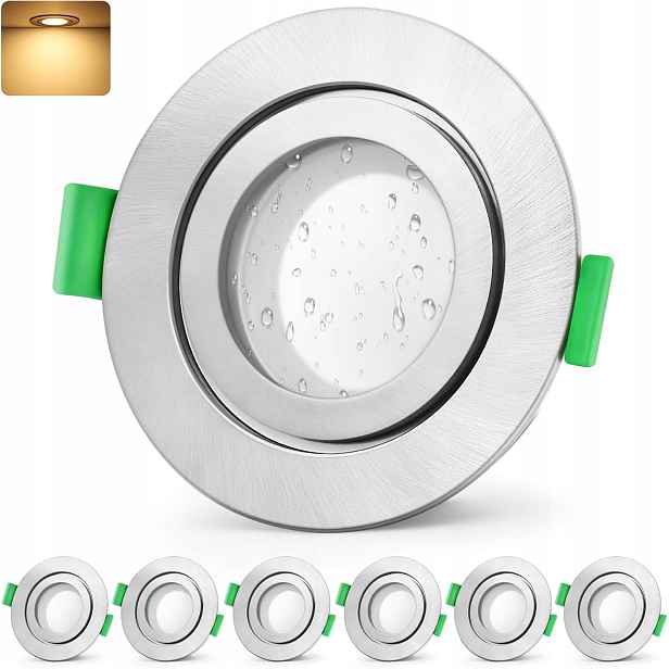 Led zabudovatelná očka IP65 5W koupelnová teplá bílá Sada 6 Ks GeyouLux