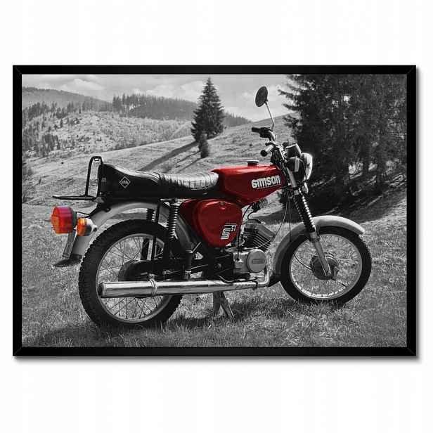 Plakáty v rámu 70x50 Červený Simson S51 E