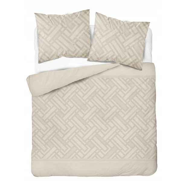 Povlečení béžové geometrické bavlněné 220x200 elegantní v odstínech béžové