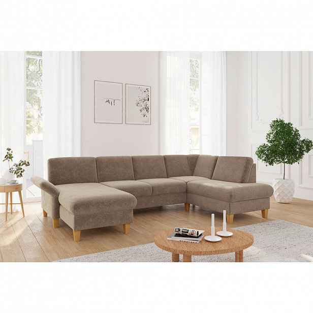 Sit & More SEDACÍ SOUPRAVA, textil, světle hnědá