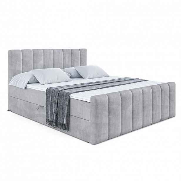 ALTDECOR AMERICKÁ postel OTTA-Z – 120 × 200 cm – H4 – světle šedá