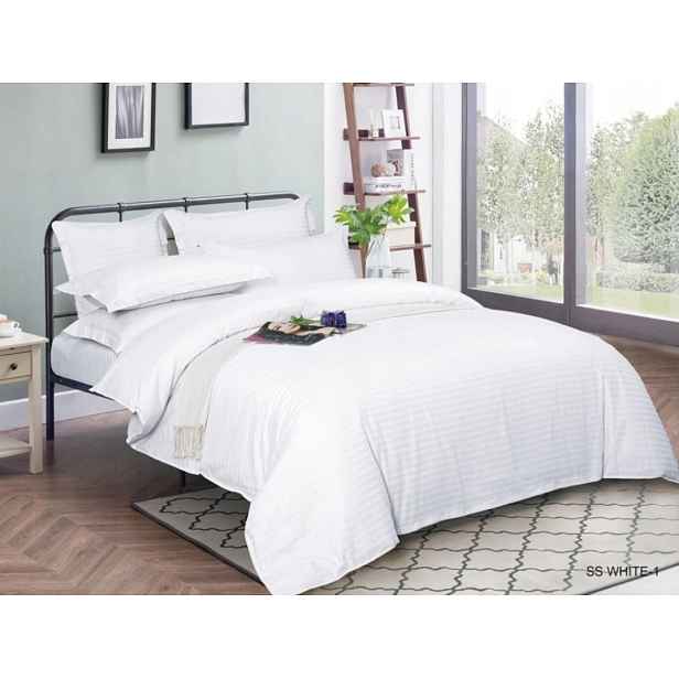 Hotelové povlečení Softsleep bílé Damašek 100% bavlna 180×200