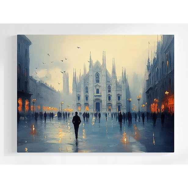 Plakát Architektura Itálie Milán Město Katedrála 100x75