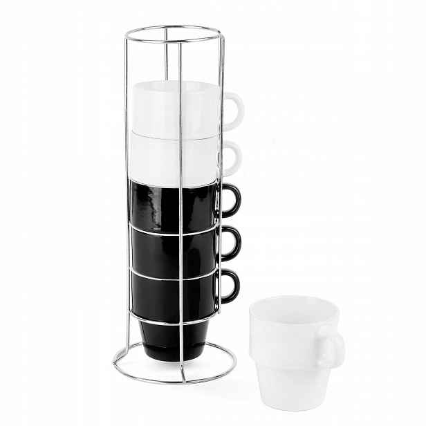 Sada hrnků black&white s podstavcem Tadar